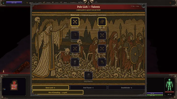 In-game: a champion's talent tree, woven like a tapestry.